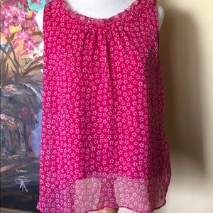 Elle Pink Star Print Tank Top Sz. Medium